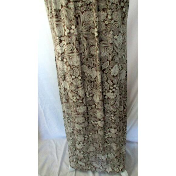 J. Jill Women's Brown & Cream Floral Print Short Sleeve Stretch Maxi Dress Large - Picture 7 of 10
